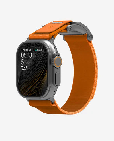 AULUMU A11 Mag Buckle Slim Band for Apple Watch 42-49MM SLIVER ORANGE - سير ساعات ابل مقاس 42-49 مم من اولومو فضي برتقالي