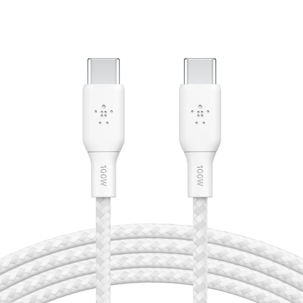 Belkin BRAIDED USBC-C 2.0 100W CABLE 2M - كيبل تايب سي تايب سي 100 واط 2 متر من بيلكن