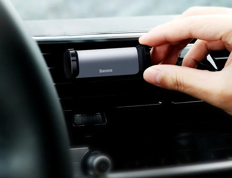 BASEUS STEEL CANNON AIR OUTLET CAR MOUNT BLACK - ستاند سيارة بفتحة التبريد من باسيوس