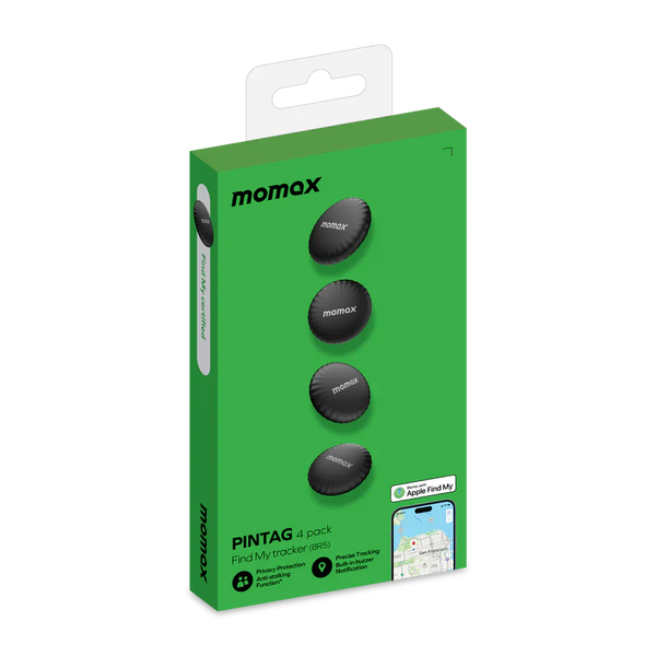 MOMAX PINTAG 4 PACK BLACK BR5 - ايرتاك رباعي من موماكس اسود