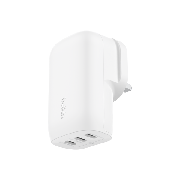 Belkin 3-Port USB-C Wall Charger with PPS 67w with (100w 5A 2M USB-C Cable) - شاحن 67 واط متعدد المنافذ مع كيبل تايب سي تايب سي 100 واط من بيلكن