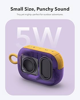 Anker Soundcore Select 4 Go Bluetooth Speaker Purple & Yellow - سبيكر لاسلكي محمول 5 واط من انكر بنفسجي واصفر