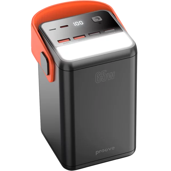Proove Power Bank  Powerbox 65W 60000mAh black - باوربنك 60000 ملي امبير 65 واط مع شاشة رقمية من بروف اسود
