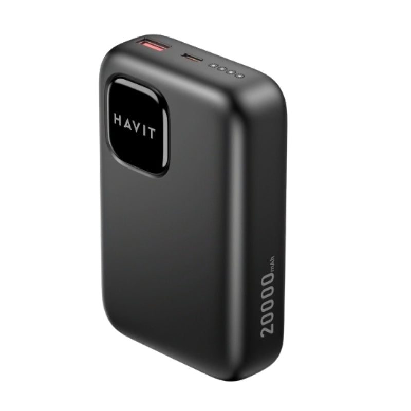 Havit PB34 Power bank 20000mA 22.5W Black - باوربنك 20000 ملي امبير 22.5 واط من هافيت اسود