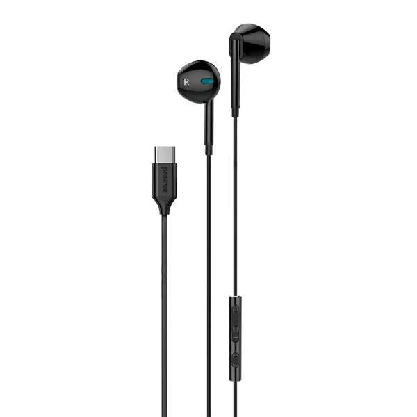 Proove Wired Earphones (Scape C3 Type-C black) - سماعات تايب سي سلكية من بروف اسود