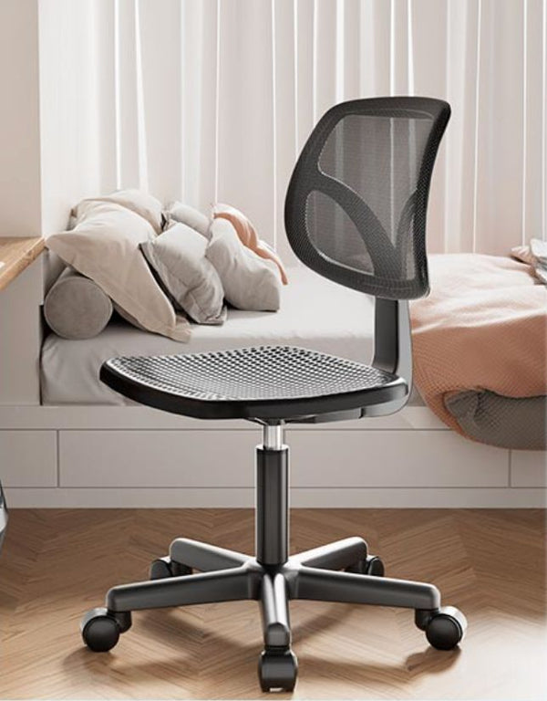 LITTLE WHALE COMPUTER CHAIR LEISURE HOME EXQUISITE SMALL OFFICE CHAIR ERGONOMIC CHAIR BLACK NO CUSHION - كرسي كمبيوتر صغير بتصميم مريح وعصري بدون مساند