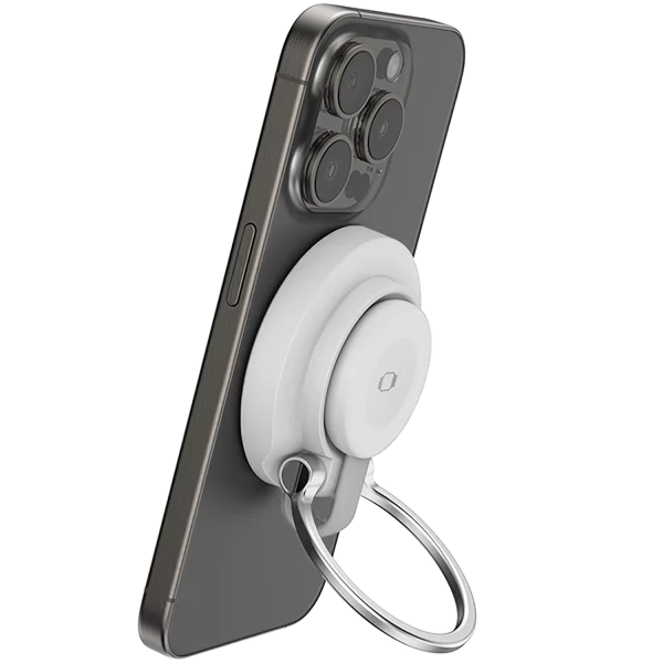 Proove Wireless charger  Knocker 2 in 1 Qi2 white - ستاند وشاحن لاسلكي مغناطيسي 2 في 1 بتقنية Qi2 من بروف