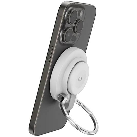 Proove Wireless charger  Knocker 2 in 1 Qi2 white - ستاند وشاحن لاسلكي مغناطيسي 2 في 1 بتقنية Qi2 من بروف