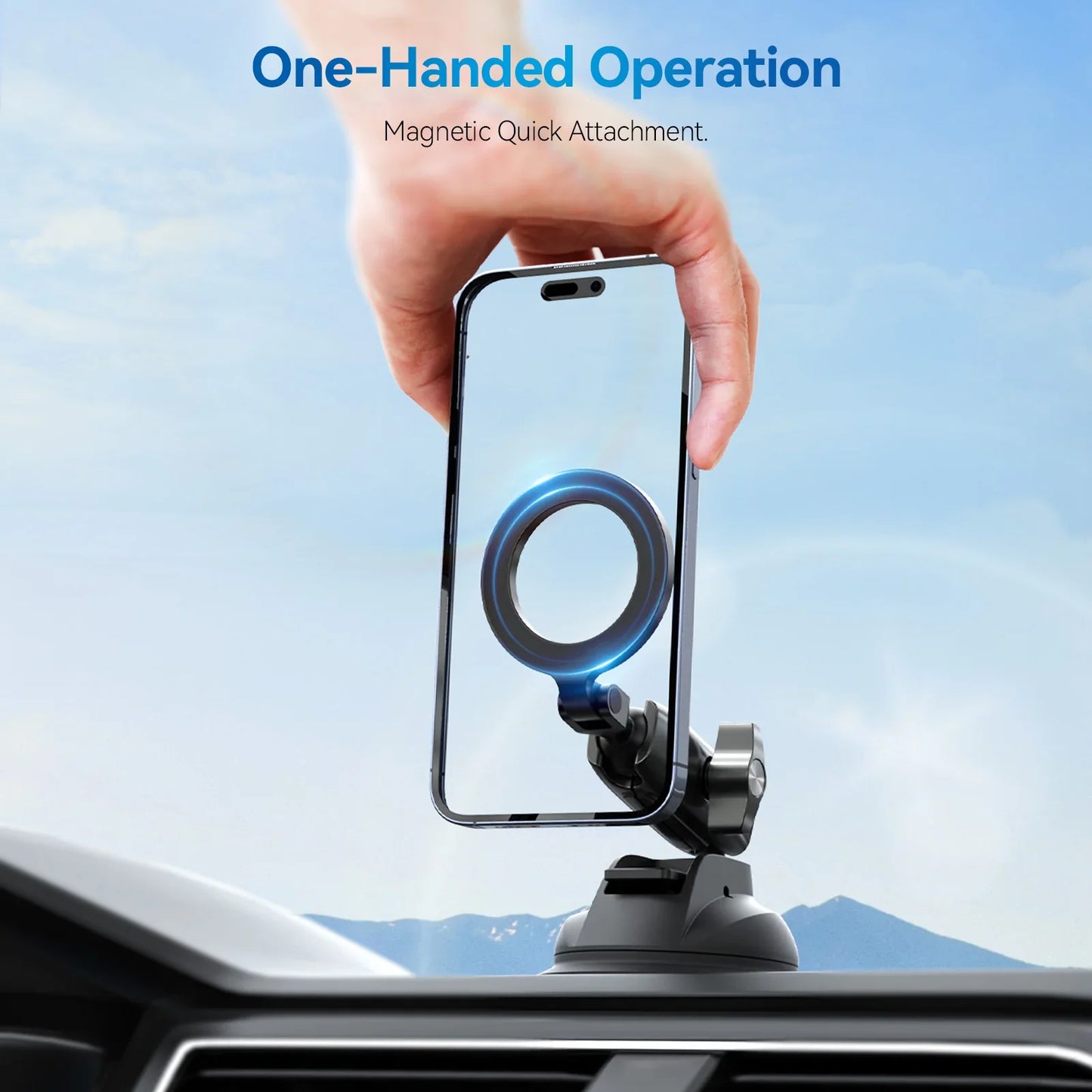 TELESIN Magnetic SuctionCar Phone Mount - ستاند سيارة ماك سيف بالشفط المغناطيسي من تيليسن