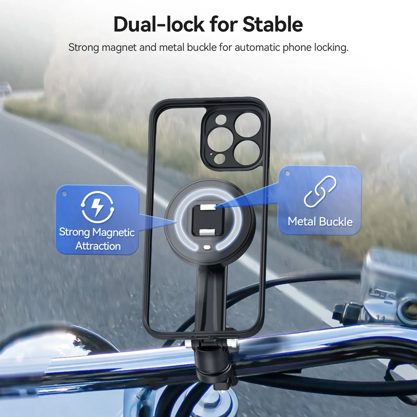 TELESIN Bike Handlebar Mount for Phone - ستاند مغناطيسي للدراجة من تيليسن