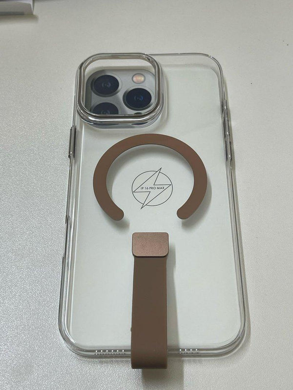 CLEAR CASE MAGSAFE IPHONE 16 PRO MAX BROWN - كفر شفاف ماك سيف للايفون 16 برو ماكس جوزي