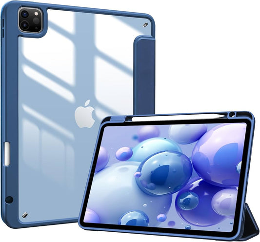 FOXTECH FLAT COVER WITH PEN SLOT FOR IPAD PRO 11 2024 BLUE - كفر ايباد برو 11 2024 مع مكان مخصص للقلم من فوكس تك ازرق