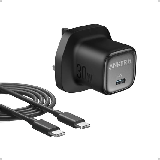 Anker Zolo Charger 30W, PD 3.0, with 1.0m C to C Cable - شاحن انكر 30 واط مع كيبل تايب سي بطول 1 متر