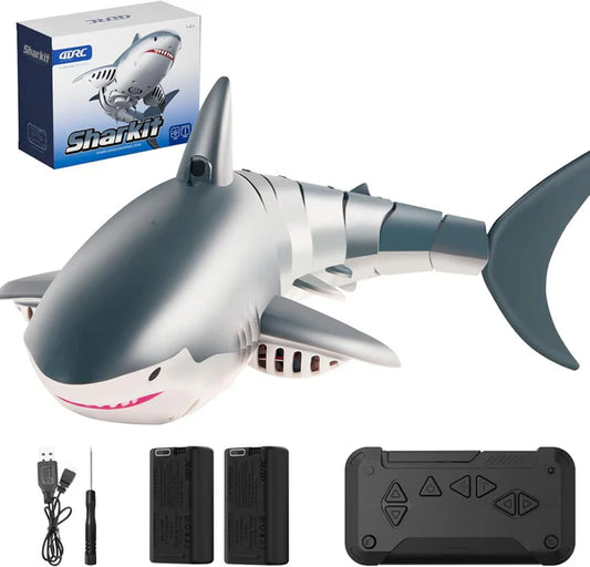 4DRC REMOTE CONTROL GREAT WHITE SHARK SHARK SET ORDINARY VERSION DOUBLE ELECTRIC - لعبة القرش الكهربائية بتقنية التحكم عن بعد للاطفال