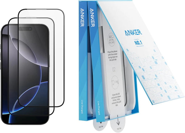 Anker iPhone 16 Pro Max Easy Fit Screen Protector Kit 2pcs - بكج لاصق شاشة شفاف من انكر