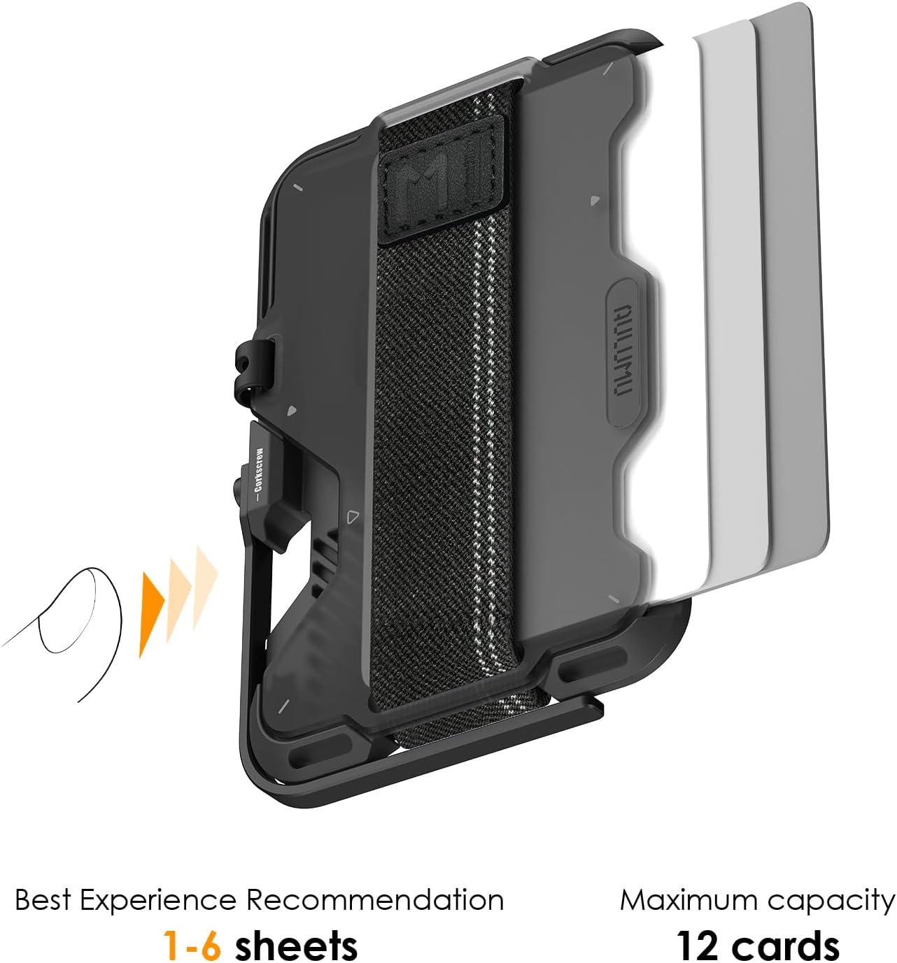 AULUMU G03 MULTI-TOOL MAGNETIC METAL WALLET GENUINE LEATHER COVER GRAY - محفظة بطاقات مغناطيسية متعددة الادوات بغطاء جلد طبيعي مع ستاند من اولومو رمادي