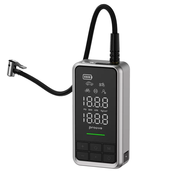 Proove Car Jump Starter  2 in 1 Air Jump + Pump 10400mAh 1000A gray - جهاز تشغيل بطارية السيارة مع منفاخ هواء 2 في 1 من بروف