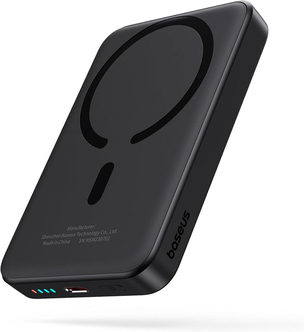 BASEUS MAGNETIC POWER BANK 10000 MAH WIRELESS FAST CHARGER PD20W FAST CHARGING - باوربنك ماك سيف 10000 ملي امبير 20 واط من باسيوس