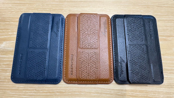 KEEPHONE MAGNETIC LEATHER WALLET - محفظة بطاقات جلد مغناطيسية مع ستاند من كي فون