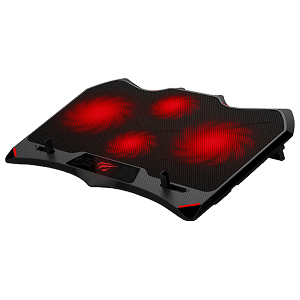 Havit HV-F2081 Gaming Cooling Pad Dual USB Black + Red - مراوح تبريد من هافيت