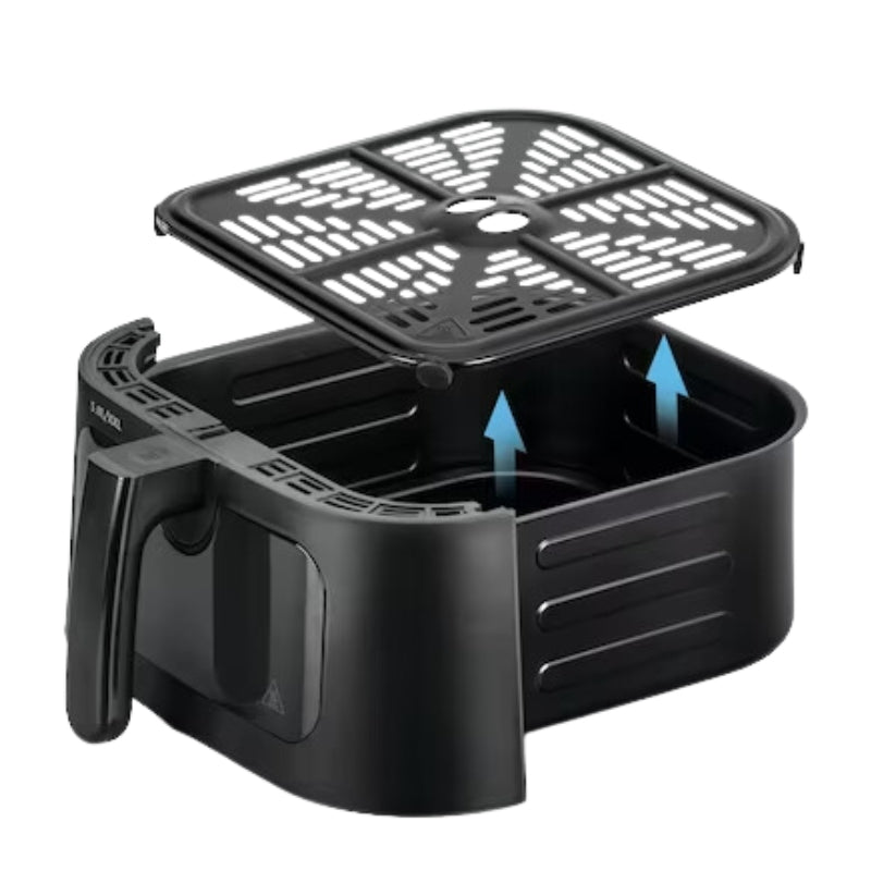 Black&Decker AF5800-B5 Air Fryer 8.5L black/silver - قلاية هوائية رقمية بسعة 8.5 لتر وبقدرة 1800 واط متعددة الوظائف 12 في 1 من بلاك اند ديكر