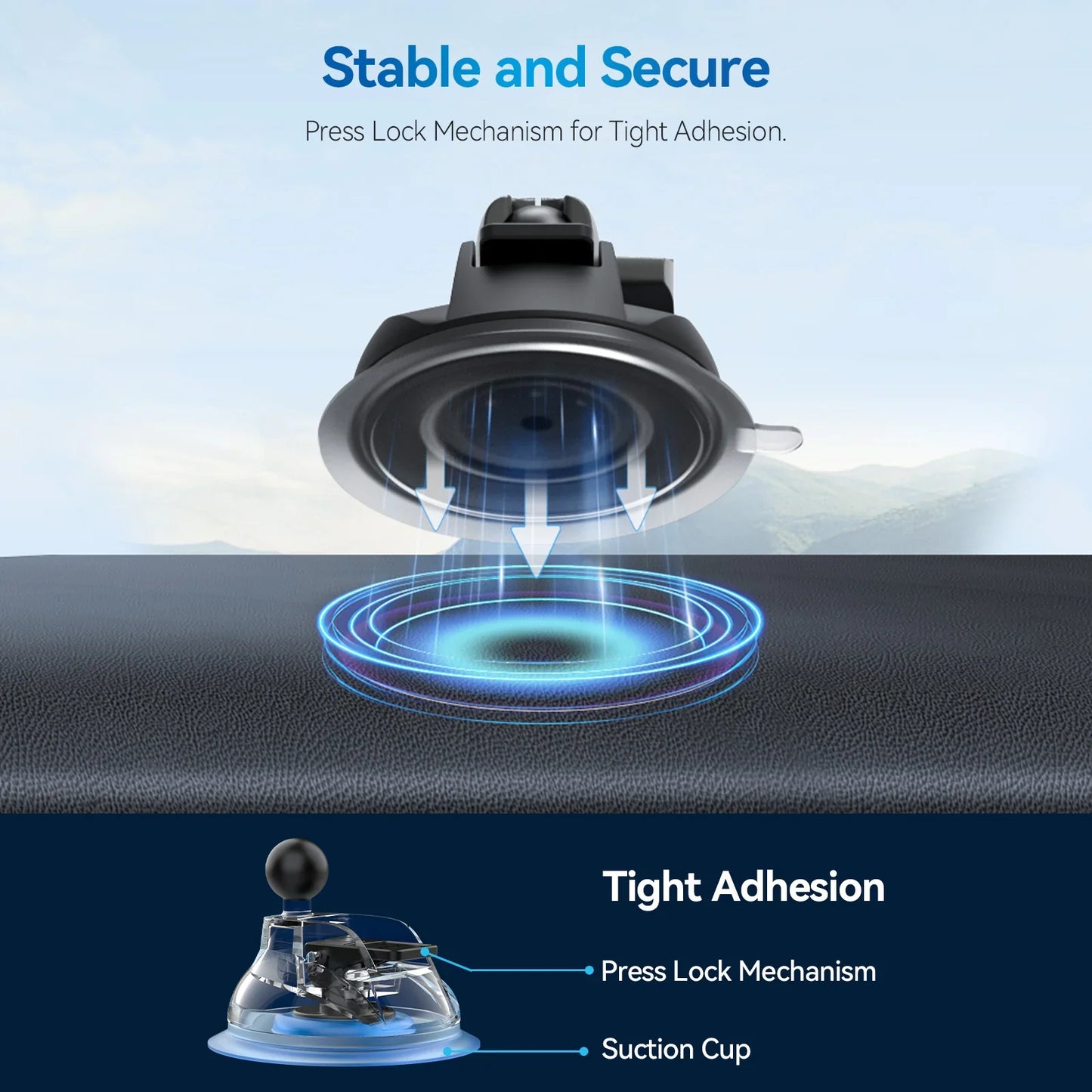 TELESIN Magnetic SuctionCar Phone Mount - ستاند سيارة ماك سيف بالشفط المغناطيسي من تيليسن