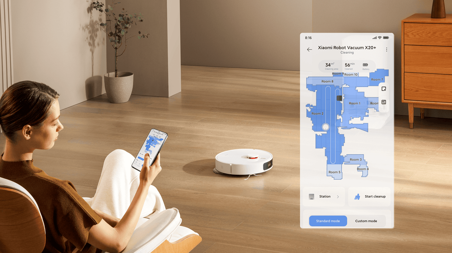 XIAOMI ROBOT VACUUM X20+  - روبوت التنظيف كنس ومسح 6000 باسكال من شاومي