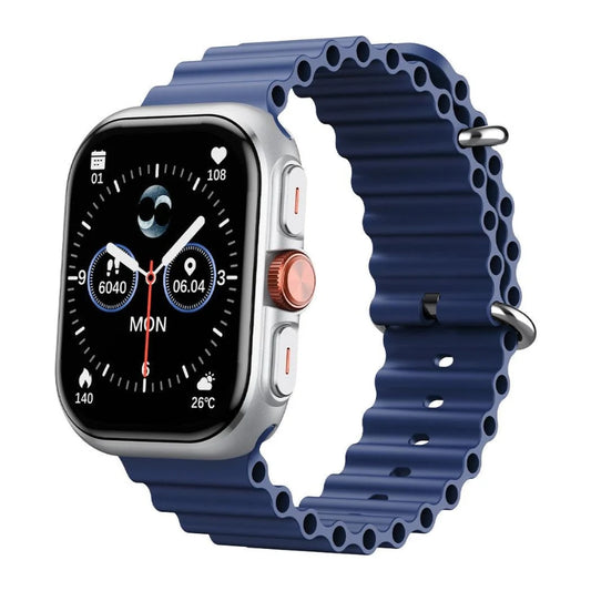 Havit M9068 Blue+silver Amoled Smart Watch - ساعة ذكية من هافيت