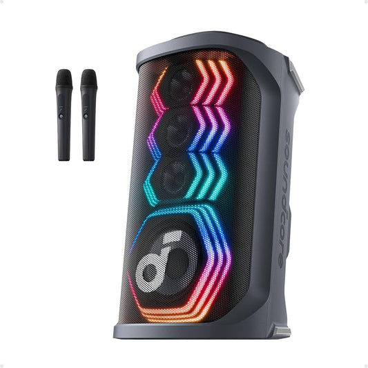 Anker Soundcore Rave 3S Speaker 200W Black - سبيكر 200 واط مع مايكروفون كاريوكي ثنائي من انكر اسود