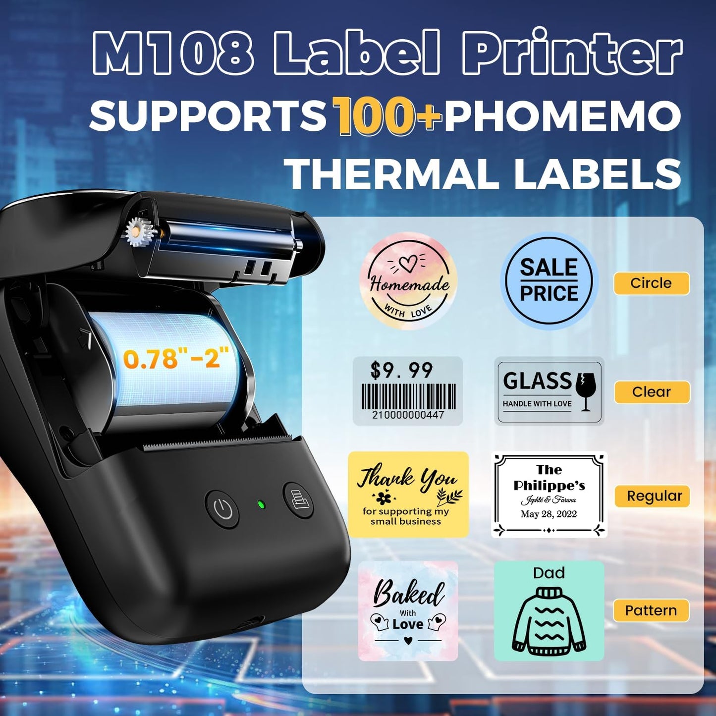 PHOMEMO M 108 labler printer - طابعة ملصقات حرارية