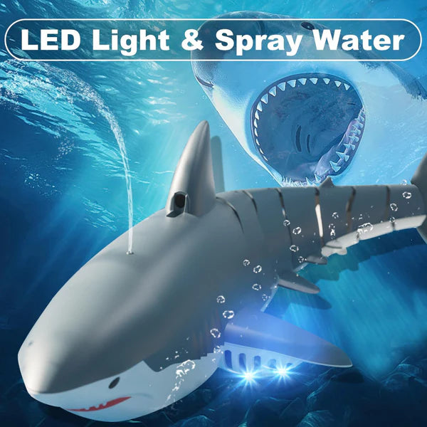 4DRC REMOTE CONTROL GREAT WHITE SHARK SHARK SET ORDINARY VERSION DOUBLE ELECTRIC - لعبة القرش الكهربائية بتقنية التحكم عن بعد للاطفال
