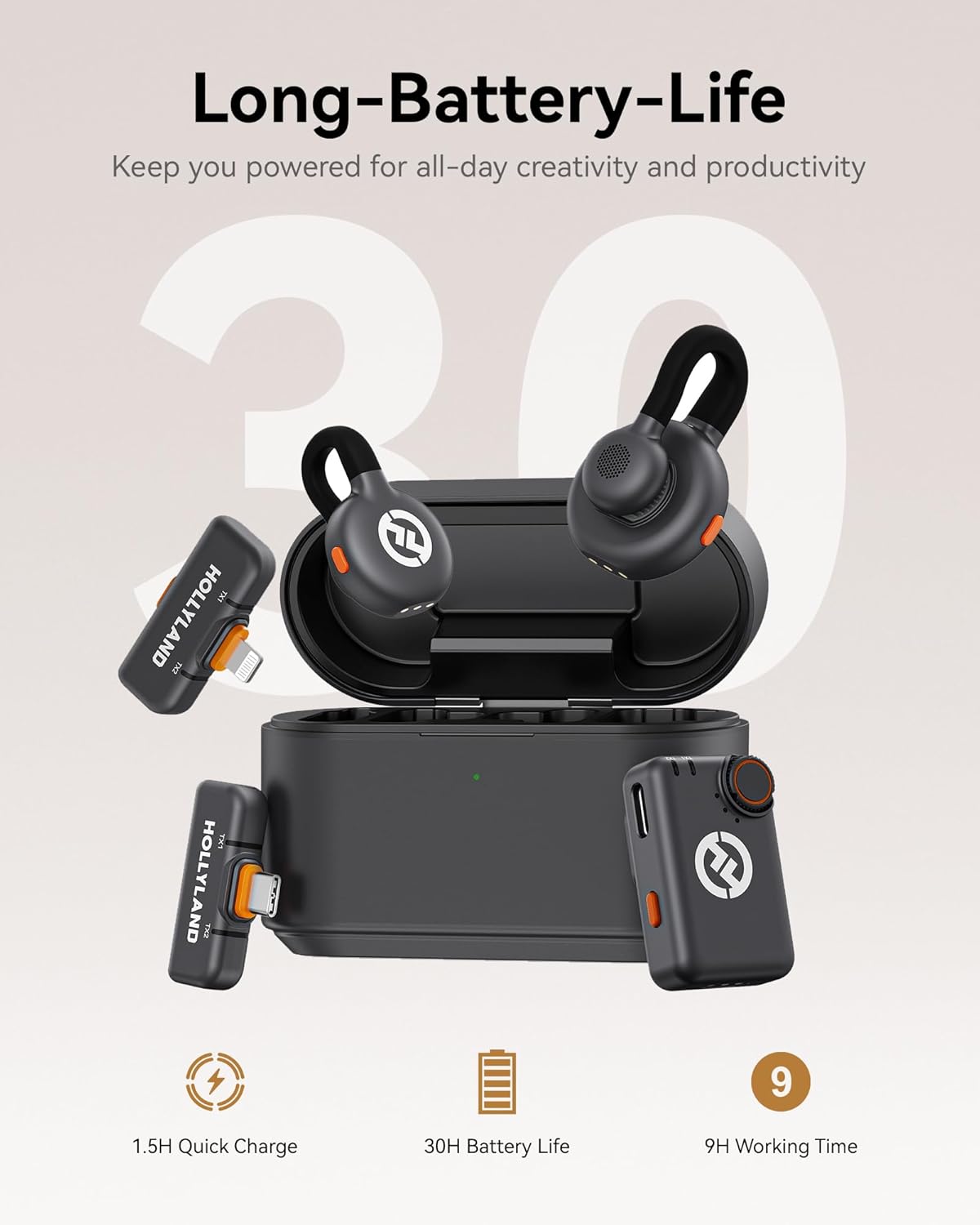 HOLLYLAND LARK M2S WIRELESS LAVALIER MICROPHONE ULTIMATE - نك مايك لاسلكي من هولي لاند