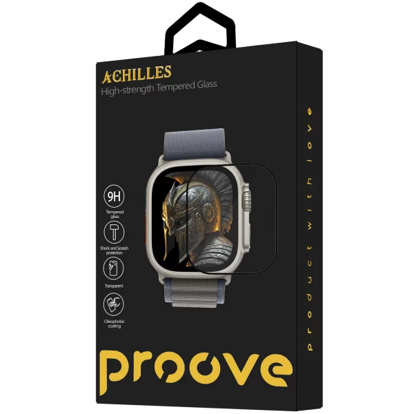 Proove Protective glass for watch Achilles Apple Watch Ultra/ Watch Ultra 2 49 mm black - لاصق شاشة ساعه ابل الترا 2 49 ملم من بروف اسود