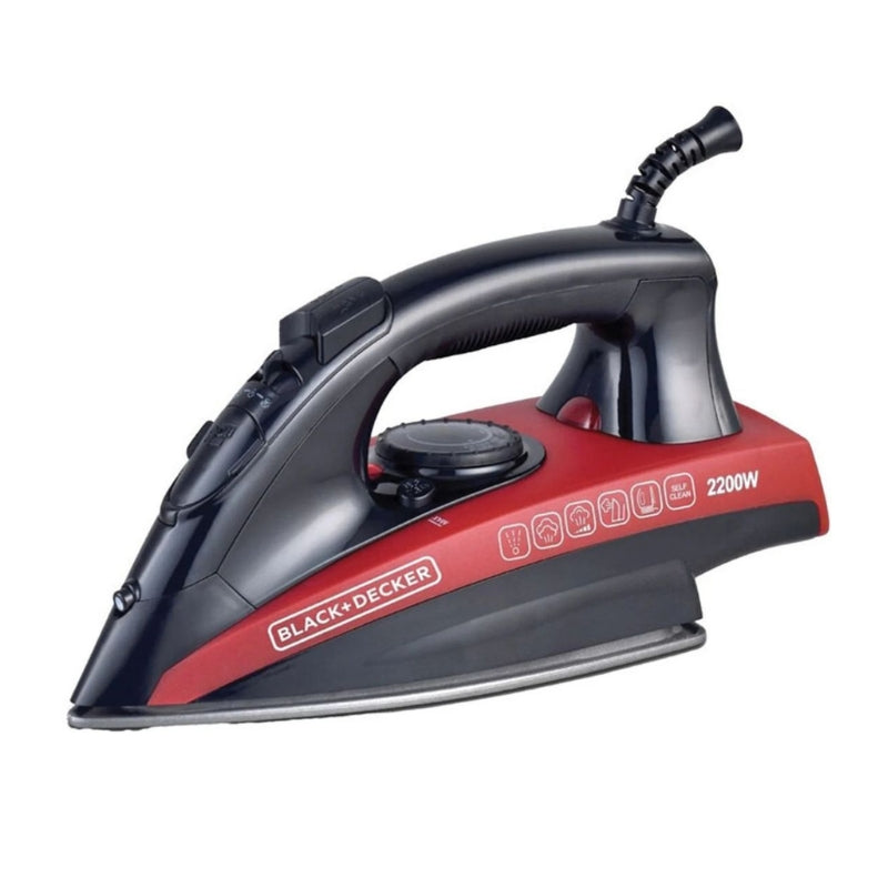 Black&Decker X2200-B5 2200W STEAM IRON WITH NONSTICK SOLEPLATE  - مكوى بخارية 2200 واط مع قاعدة غير لاصق من بلاك اند ديكر