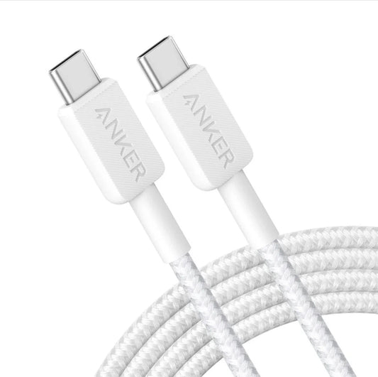 Anker 310 USB-C to USB-C Cable 240W 180 cm white - كيبل تايب سي تايب سي 240 واط من انكر