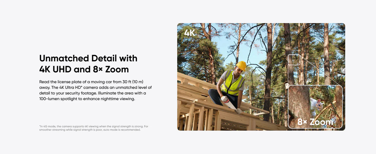 Anker Eufy 4G LTE Cam S330 White - كاميرا منزلية خارجية ذكية تعمل بالطاقة الشمسية مع بطاقة SIM وبطاقة SD سعة 32 جيجابايت من انكر