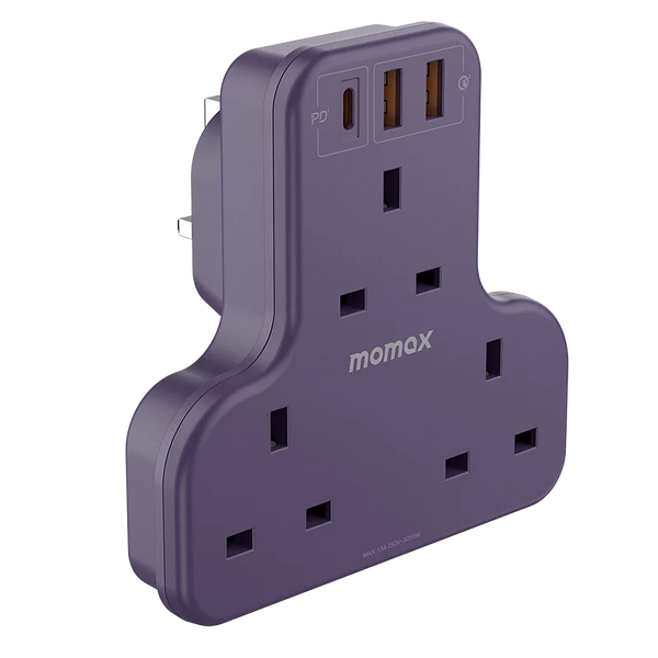 MOMAX ONEPLUG 3 OUTLET SOCKET US6UK - شاحن وموزع كهرباء من موماكس