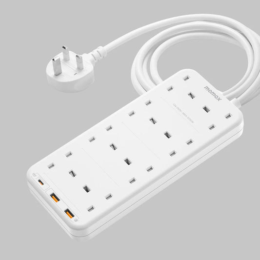 MOMAX ONE PLUG 8-OUTLET POWER STRIP U55UK - سيار كهربائي متعدد المنافذ من موماكس