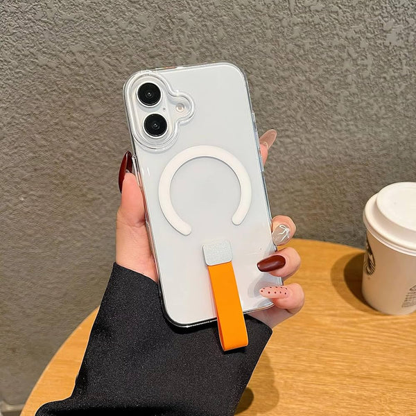 CLEAR CASE MAGSAFE IPHONE 16 PLUS WHITE - كفر شفاف ماك سيف للايفون 16 بلس