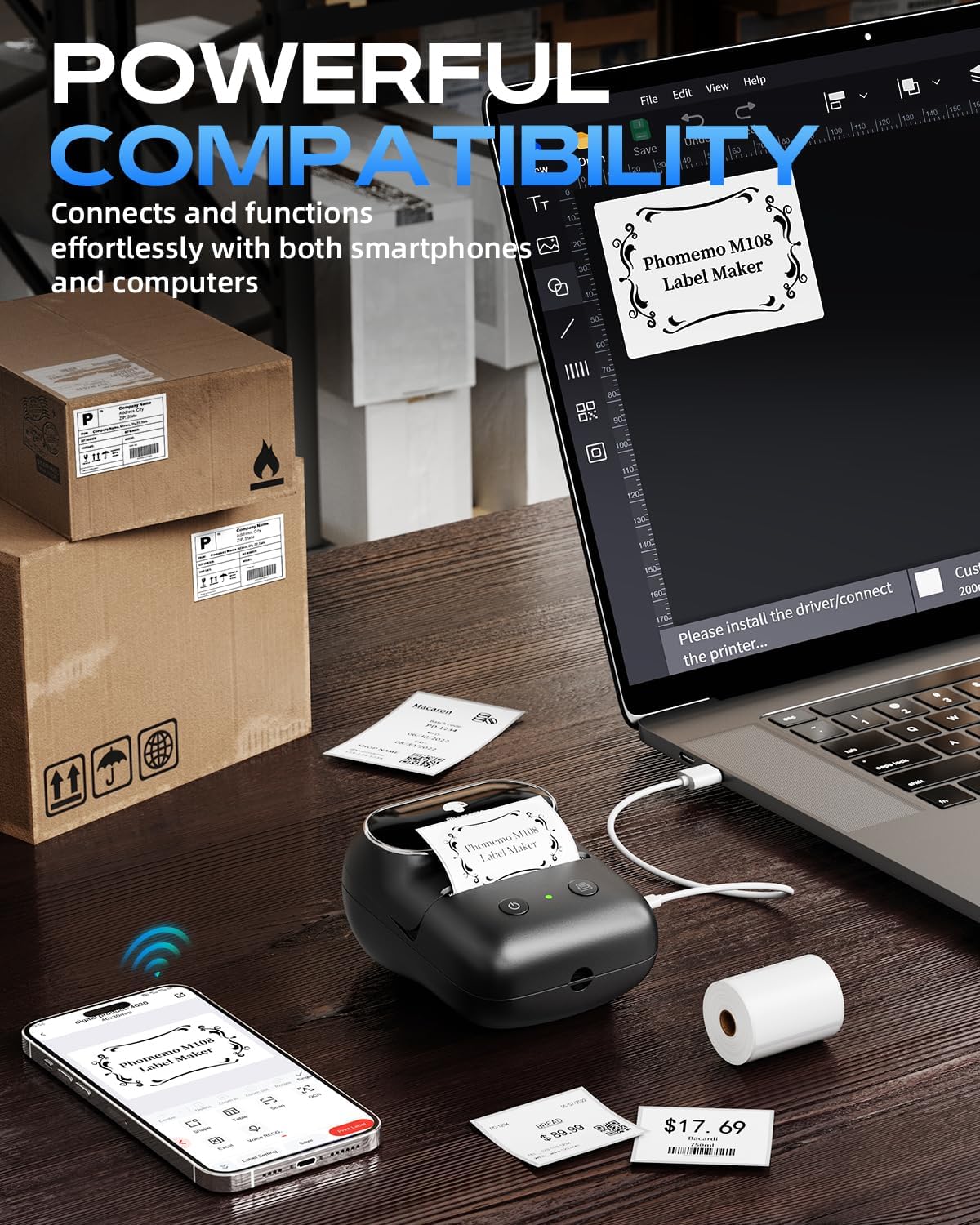 PHOMEMO M 108 labler printer - طابعة ملصقات حرارية