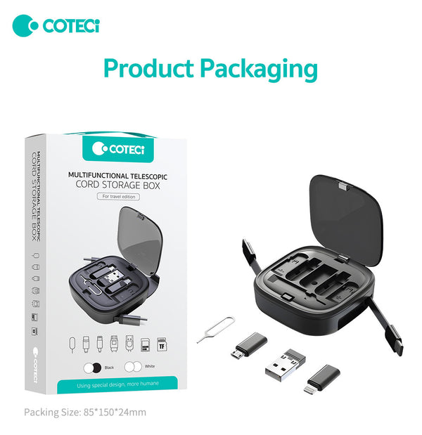 COTECI MULTIFUNCTIONAL TELESCOPIC CORD STORAGE BOX FOR TRAVEL EDITION 87701 -صندوق تخزين متعدد الوظائف من كوتي