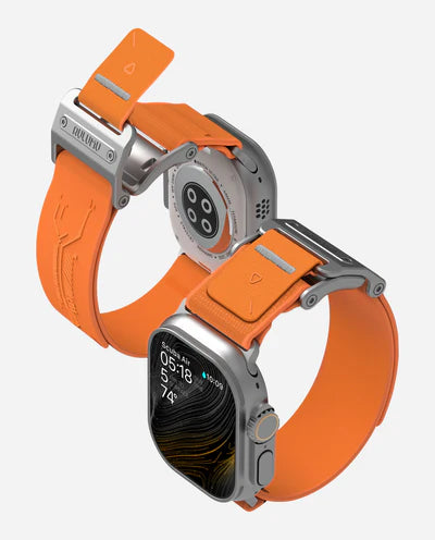 AULUMU A11 Mag Buckle Slim Band for Apple Watch 42-49MM SLIVER ORANGE - سير ساعات ابل مقاس 42-49 مم من اولومو فضي برتقالي