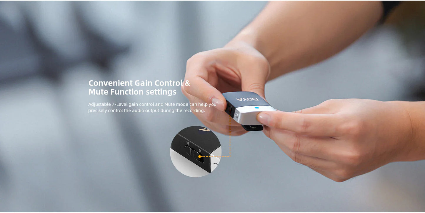 BOYA Wireless Lavalier Microphone for iPhone iPad Professional Plug Play Cordless Clip - نك مايك لاسلكي لايتننغ من بويا