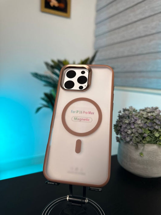 LY34 CASE FOR IPHONE 16 PRO MAX BROWN - كفر ايفون 16 برو ماكس ماك سيف جوزي