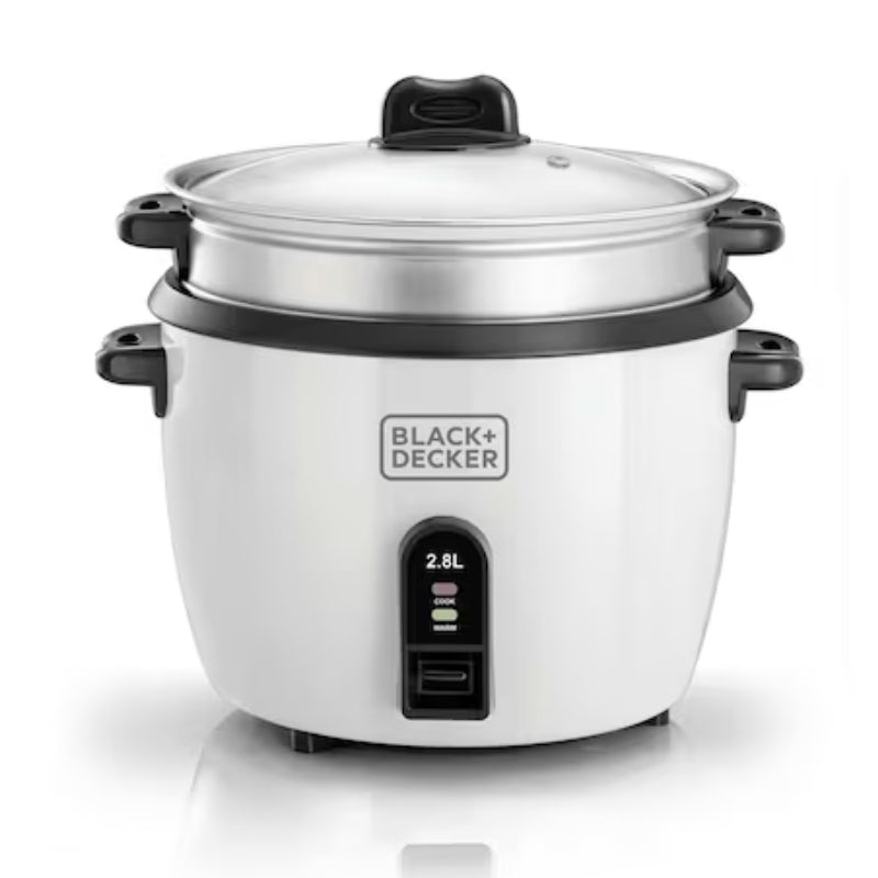 Black&Decker RC2850-B5 Rice Cooker 1100W 2.8L white - قدر طبخ الارز الكهربائي بسعة 2.8 لتر وبقدرة 1100 واط من بلاك اند ديكر
