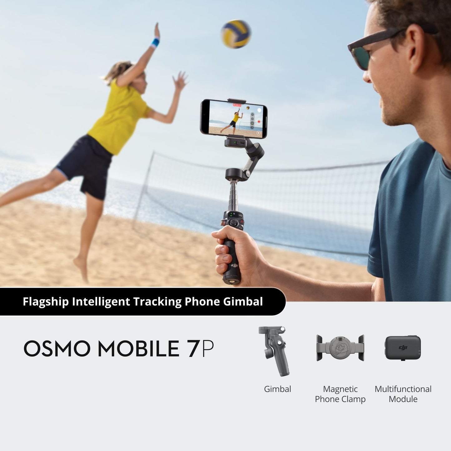 DJI Osmo Mobile 7P Smart Stabilizer Black -  مثبت هاتف للتصوير من دي جي اي اوزمو اسود