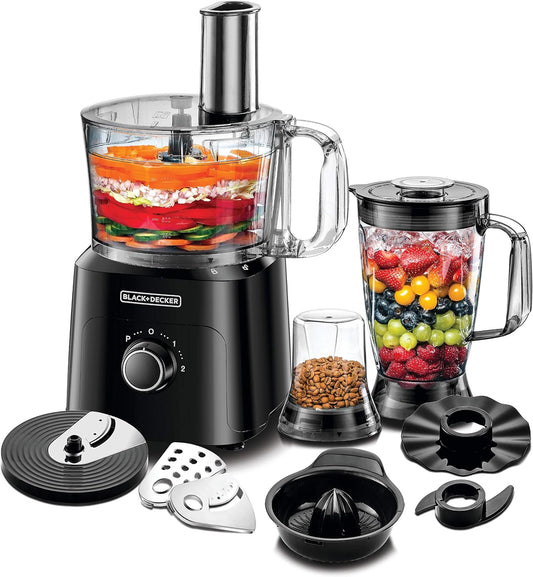 Black&Decker FX775-B5 FOOD PROCESSOR 750W black - محضرة طعام متعددة الاستخدامات 750 واط من بلاك اند ديكر