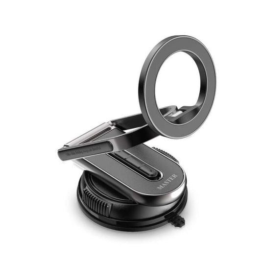 Master Foldable Magnetic Car Holder AI Black - ستاند سيارة مغناطيسي قابل للطي من ماستر لون اسود