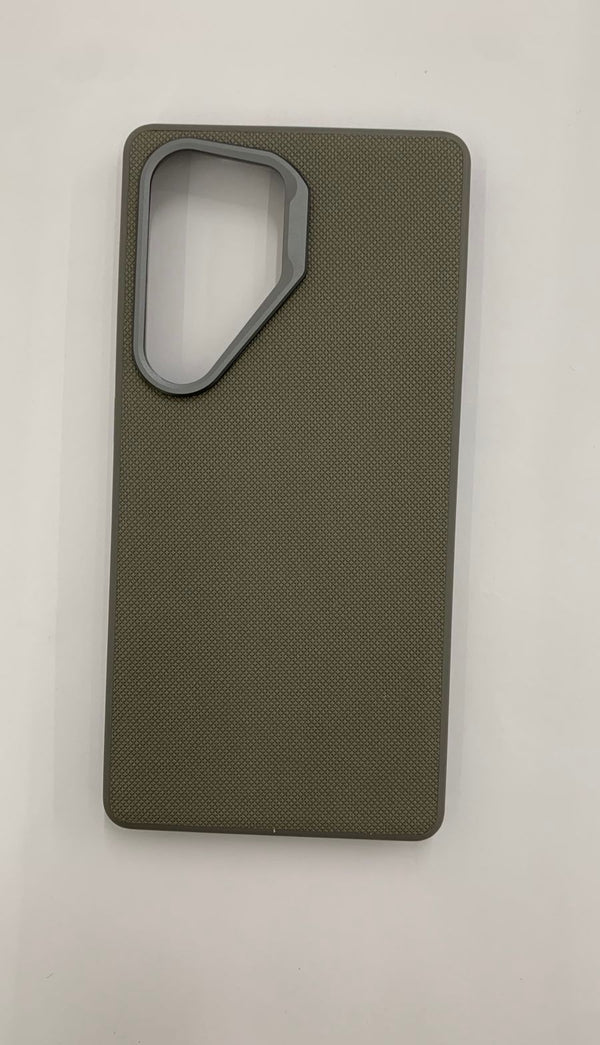VEGAN LEATHER CASE FOR SAMSUNG S25 ULTRA GRAY - كفر جلد للسامسونج اس 25 الترا رمادي