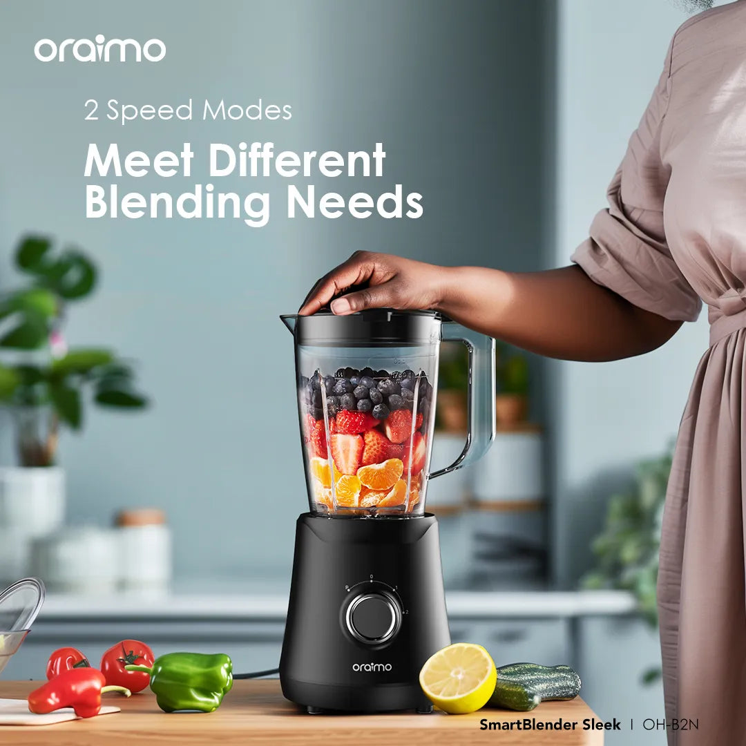 Oraimo SmartBlender Sleek 1.5L 2 Speeds Blender - خلاط كهربائي 1.5 لتر مع مطحنة من اورايمو